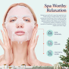 SpaLife Holiday Gnome mask being applied for a quick glow boost at home.