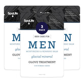 SpaLife Men's Glacial Mineral Balm bottle shows quick, non-greasy hydration for daily hands.