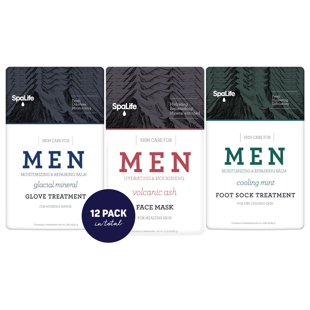 SpaLife Men's glacial mineral hand gloves in close-up, delivering deep moisture for dry hands.