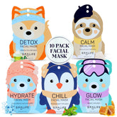 SpaLife Snow Buddies mask pack close-up, hydrating sheets for radiant skin