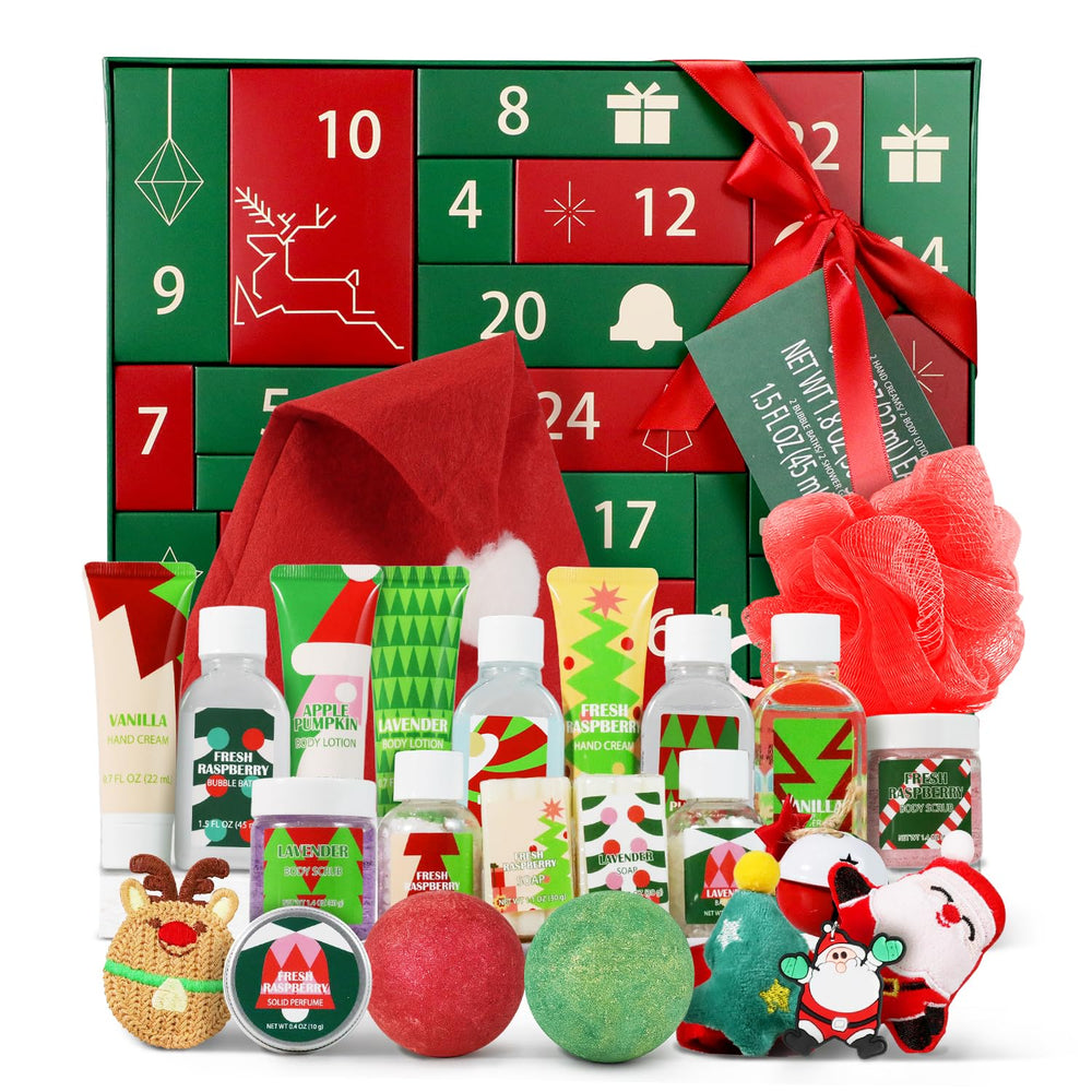 Spa Luxetique Advent Calendar 24 gifts box front view for daily self-care rituals.