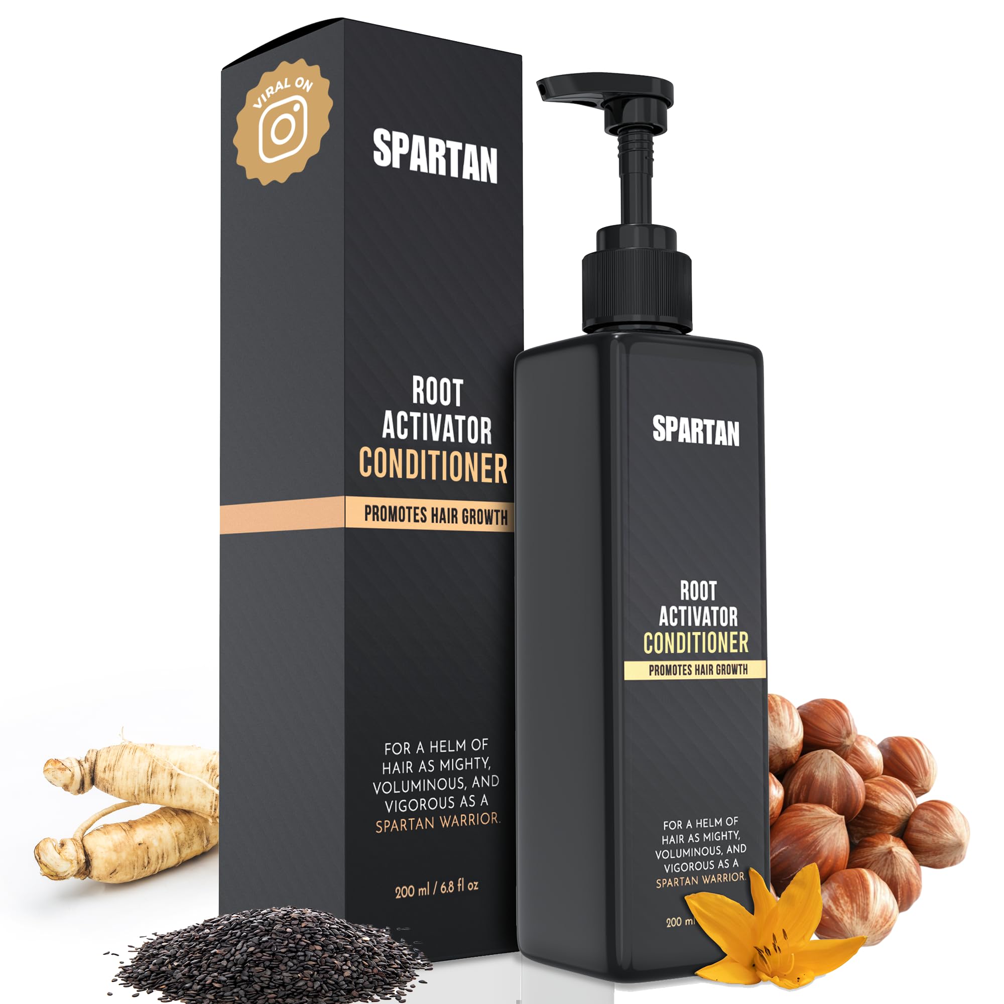 SPARTAN Root Activator Conditioner bottle pour for easy daily application.