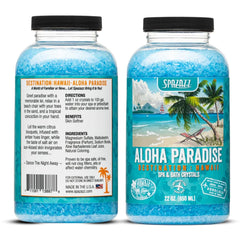 Close-up of fragrance notes from Spazazz Aloha Paradise for mood-enhancing aromatherapy.