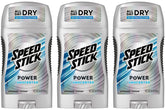 Speed Stick unscented anti-perspirant stick close-up shows powder-solid texture for all-day dryness