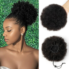 SPIKFN Afro Puff drawstring ponytail 6in Natural Color for quick, natural-looking styling.