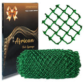 SPMKTBOZAI African Net Sponge front view highlighting sturdy nylon for rich daily cleansing lather.