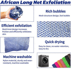 SPMKTBOZAI African Net Sponge lathering action demonstrates efficient cleaning and soap usage