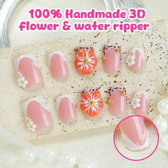 SPNBCQ 3D flower design nails closeup highlighting decorative texture for special occasions.