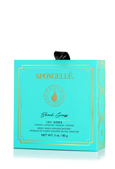 SPONGELLÉ Boxed Flower Buffer Beach Grass close-up reveals rich lather for cleansing and exfoliation.