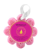 Spongellé Bulgarian Rose Wild Flower Buffer close-up shows exfoliating texture for glowing skin.