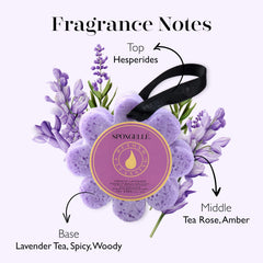 Close-up of lavender infusion in SPONGELLÉ buffer for premium fragrance.