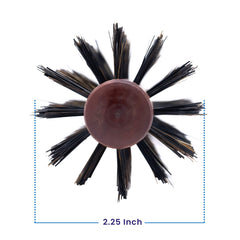 Spornette boar bristle dense-bristles distribute oils for shine.