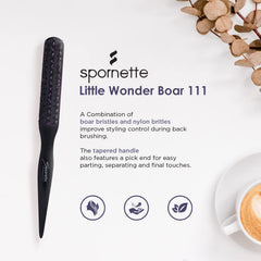 SPORNETTE Little Wonder teasing brush back brushing technique highlights smoothing and control