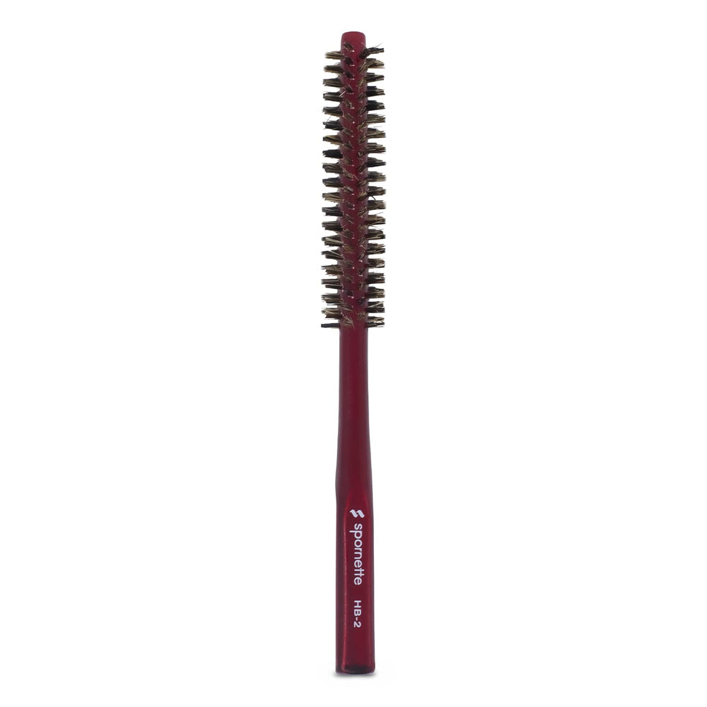 Spornette Mini Styler 0.75in barrel close-up showing boar bristles for smoothing