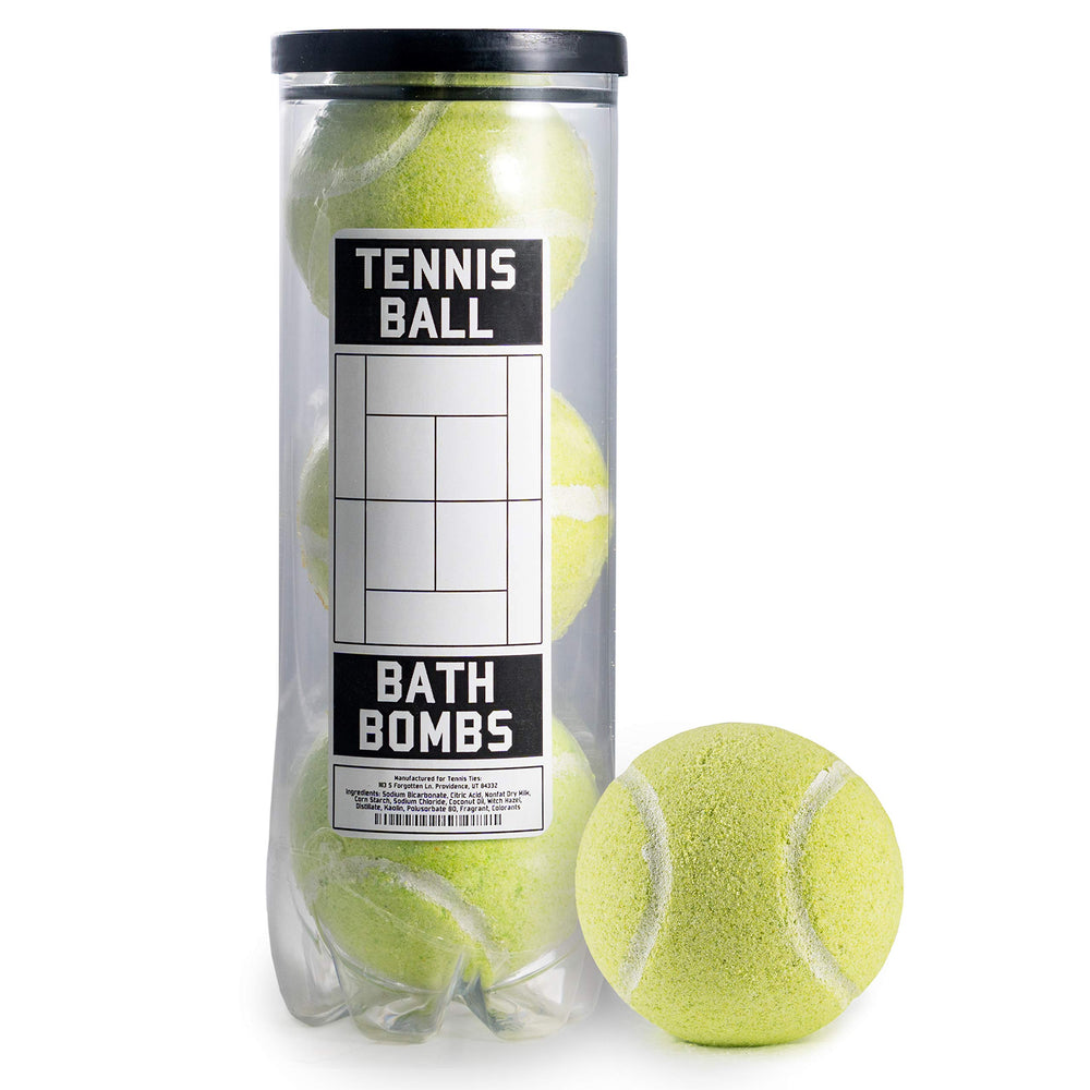 Sportigift tennis-ball-bath-bombs pack-3 showcases three soothing bath bombs for a luxurious soak.