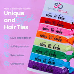 Sportybella swimming hair ties bright colors for pool days, snag-free and stylish