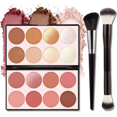 SPRINGSKY 16-color contour palette—open pans for quick shade matching and everyday glow.