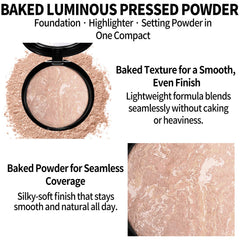 SPRINGSKY Baked Luminous Powder fair compact swatch with subtle glow