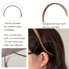 Springtime square headband brown close-up highlights durable, shape-retaining plastic.