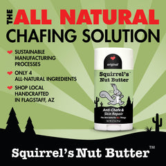 Squirrel's Nut Butter Anti Chafe Stick on arm area reduces friction during workouts.