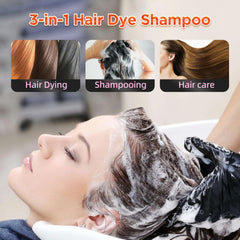SROLM dye shampoo application demonstrating easy one-step color