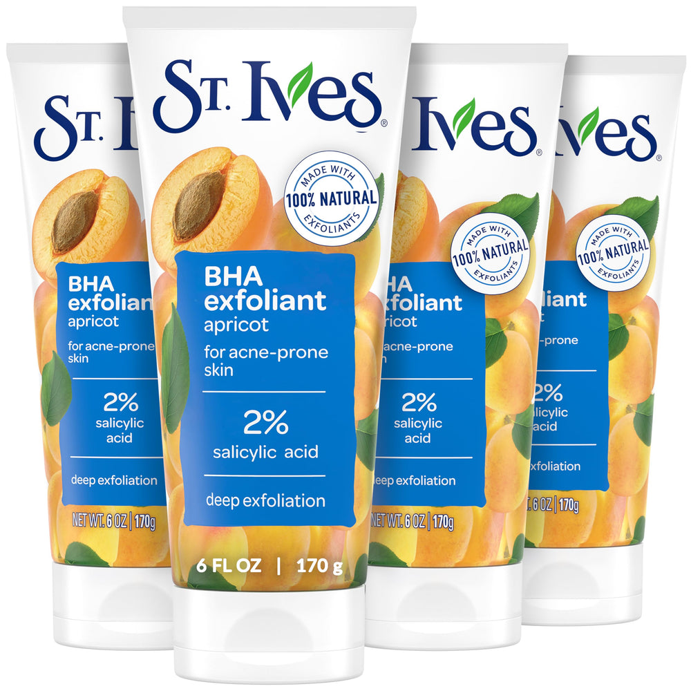 St. Ives Acne Control Apricot Scrub jar showing gentle exfoliation for glowing skin
