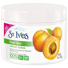 St. Ives Fresh Skin Invigorating Apricot Scrub 10oz two-pack bottle skin-smoothing exfoliation.