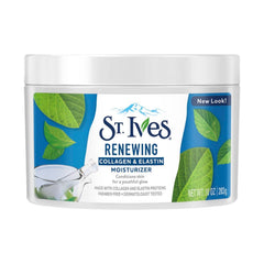 St. Ives Revitalizing Collagen Elastin Facial Moisturizer jar hydrates for softer skin.