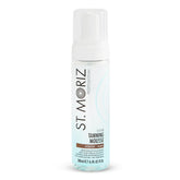 ST. MORIZ professional clear tanning mousse with aloe vera for soothing hydration and even application.