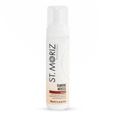 St Moriz Professional Medium Self Tanner Mousse bottle shows the guide color for easy, streak-free results.