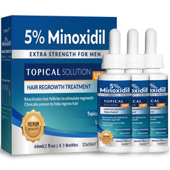 Stafenit 5% Minoxidil bottle ready for scalp and beard use.
