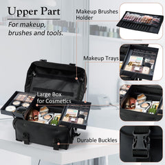 Stagiant professional-makeup-case-upper-compartment supports efficient on-site manicures.