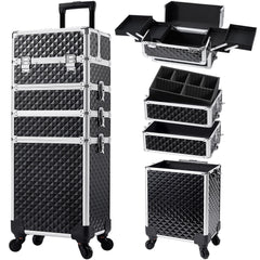Stagiant rolling makeup case exterior demonstrates durable travel-ready design for pros.