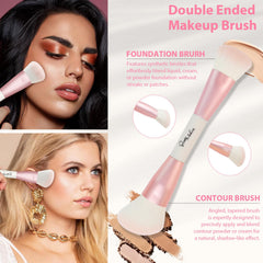 START MAKERS concealer dual-ended brush pink ideal for precise concealing.