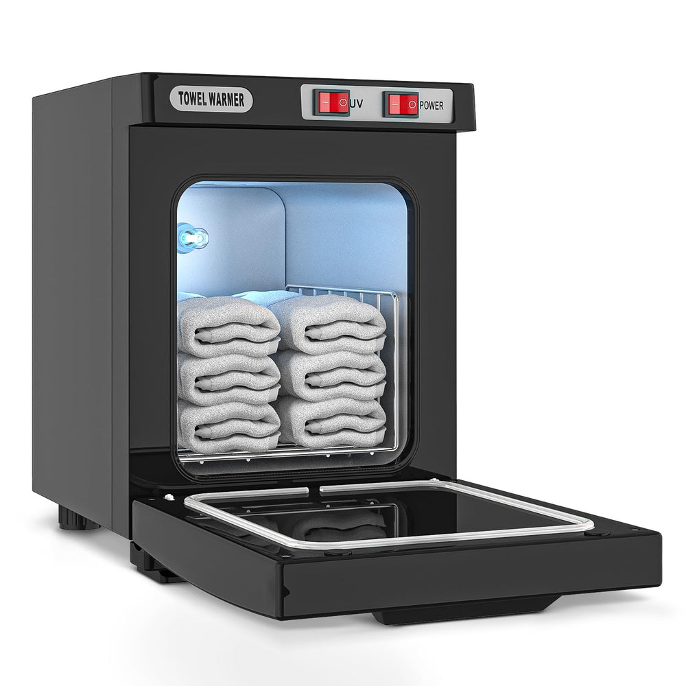 StateRiver towel warmer cabinet front view with easy towel access and spa-friendly styling