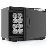 StateRiver towel warmer cabinet front view shows 23L capacity for spa-ready towels