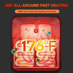 StateRiver towel warmer cabinet top heat control provides safe, steady warmth
