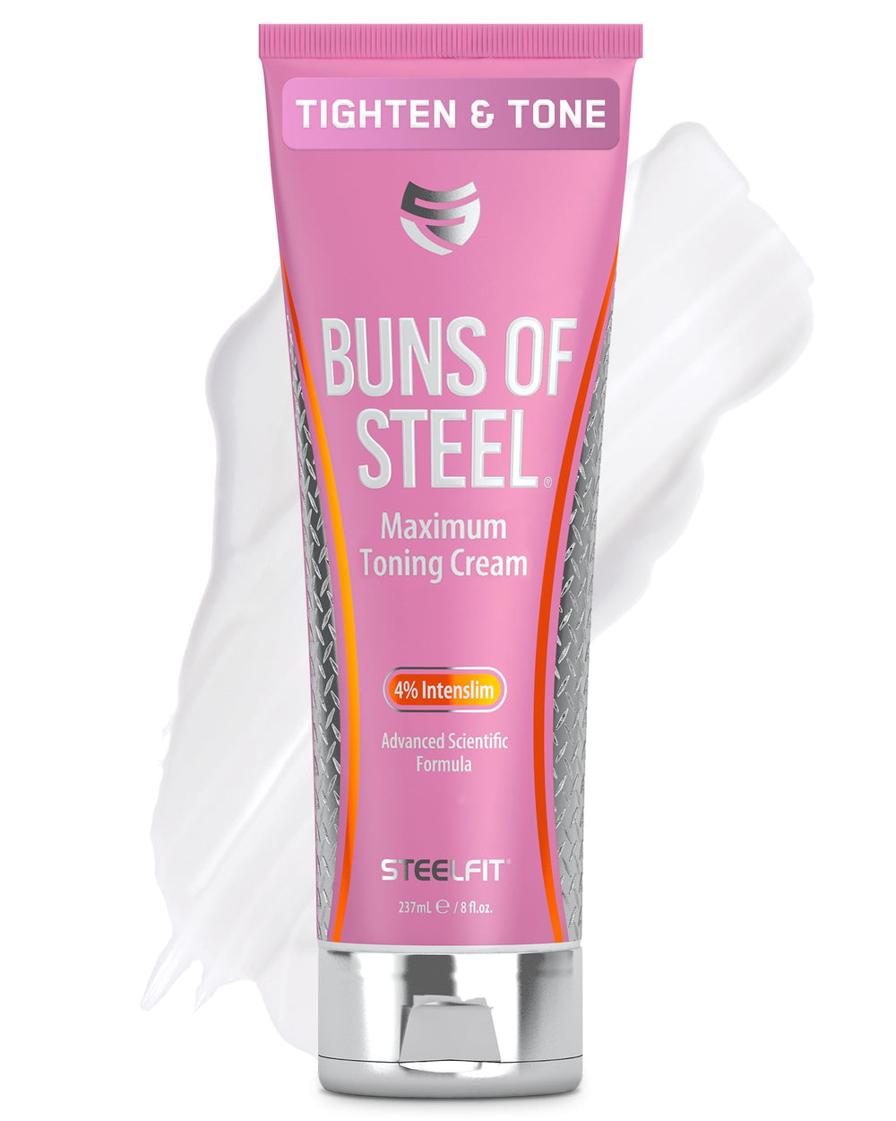 SteelFit Buns of Steel bottle ready for daily skin firming routine