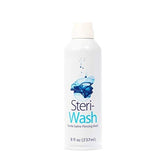 STERI-WASH aftercare bottle closeup highlighting vegan formula for safe piercing cleansing