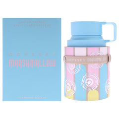 Sterling Parfums Odyssey marshmallow bottle front highlights sweet gourmand mood for daily wear