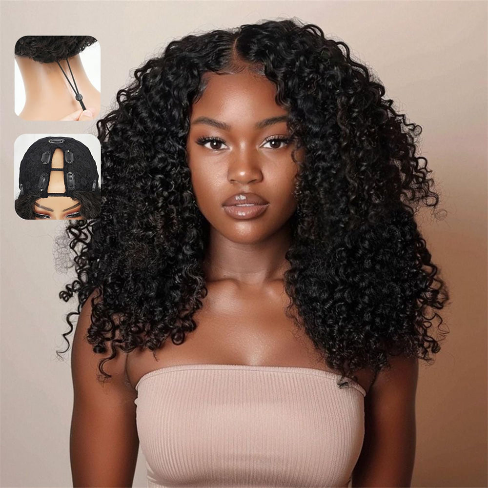 Sterly V Part Wig closeup shows natural hairline for seamless daily wear.