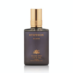 Stetson Black bottle front view showcasing the masculine design for daily wear