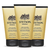 Stetson face-beard moisturizer bottle closeup showing non-greasy hydration for daily use.