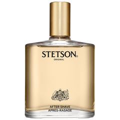Stetson Original Aftershave bottle front conveys rugged, classic grooming appeal.