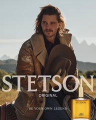 Stetson Original bottle side view highlighting travel-friendly fragrance on the go