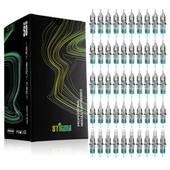 STIGMA Aquamarine Knight needles packaging demonstrates sterile readiness for daily tattoo work.