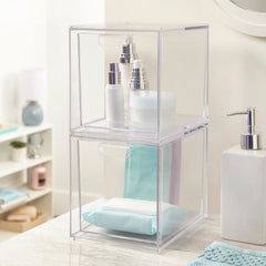 STORi Audrey Stackable Bin drawer view demonstrates clear visibility for quick item access.
