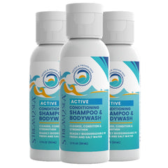 Stream2Sea swim shampoo bottle for travel-friendly reef-safe cleansing.