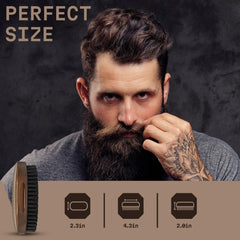 Striking Viking Beard Brush fits easily into travel bags for convenience.