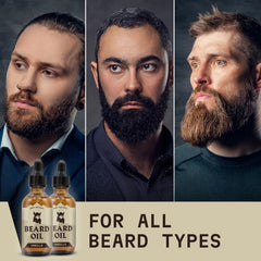 Striking Viking vanilla beard oil texture being applied for quick absorption.
